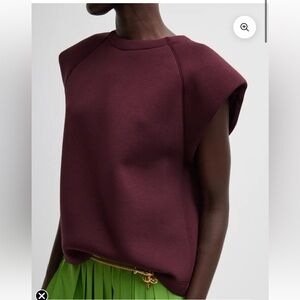 Tibi Bonded Viscose Sculpted Sleeveless Top